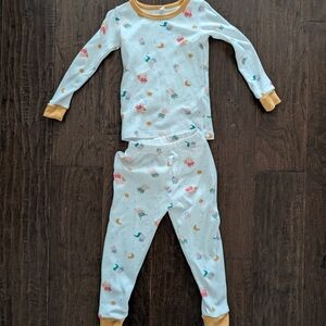 Kids Pajamas with Fun Print and Yellow Accents